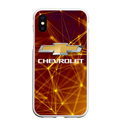 Чехол iPhone XS Max матовый Chevrolet, цвет: 3D-белый