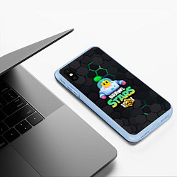 Чехол iPhone XS Max матовый Sprout Brawl Stars, цвет: 3D-голубой — фото 2