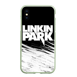 Чехол iPhone XS Max матовый LINKIN PARK 9, цвет: 3D-салатовый