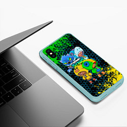 Чехол iPhone XS Max матовый Brawl Stars Leon Quattro, цвет: 3D-мятный — фото 2