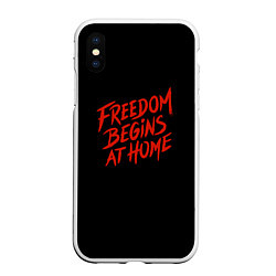 Чехол iPhone XS Max матовый Freedom, цвет: 3D-белый