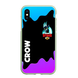 Чехол iPhone XS Max матовый BRAWL STARS MECHA CROW, цвет: 3D-салатовый