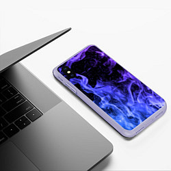 Чехол iPhone XS Max матовый ОГОНЬ, цвет: 3D-светло-сиреневый — фото 2