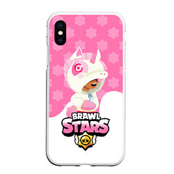 Чехол iPhone XS Max матовый Brawl stars Unicorn, цвет: 3D-белый