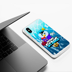 Чехол iPhone XS Max матовый Brawl stars MR P, цвет: 3D-белый — фото 2