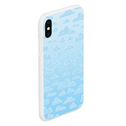 Чехол iPhone XS Max матовый Очень светлые голубые облака, цвет: 3D-белый — фото 2