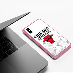 Чехол iPhone XS Max матовый CHICAGO BULLS, цвет: 3D-малиновый — фото 2