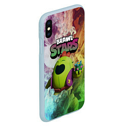 Чехол iPhone XS Max матовый Brawl Stars Spike, цвет: 3D-голубой — фото 2