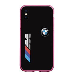 Чехол iPhone XS Max матовый BMW, цвет: 3D-малиновый