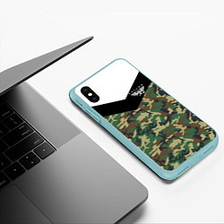 Чехол iPhone XS Max матовый Россия камуфляж, цвет: 3D-мятный — фото 2