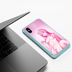 Чехол iPhone XS Max матовый DARLING IN THE FRANXX, цвет: 3D-мятный — фото 2