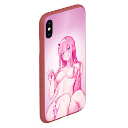 Чехол iPhone XS Max матовый DARLING IN THE FRANXX, цвет: 3D-красный — фото 2