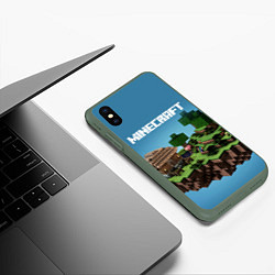 Чехол iPhone XS Max матовый Minecraft, цвет: 3D-темно-зеленый — фото 2