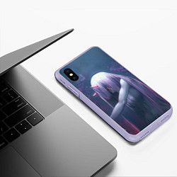 Чехол iPhone XS Max матовый DARLING IN THE FRANXX, цвет: 3D-светло-сиреневый — фото 2