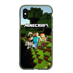 Чехол iPhone XS Max матовый Minecraft, цвет: 3D-темно-зеленый