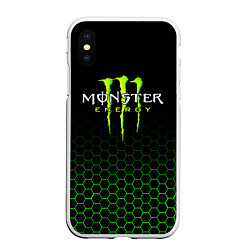 Чехол iPhone XS Max матовый MONSTER ENERGY, цвет: 3D-белый