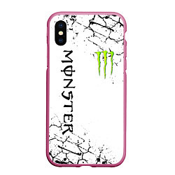 Чехол iPhone XS Max матовый MONSTER ENERGY, цвет: 3D-малиновый