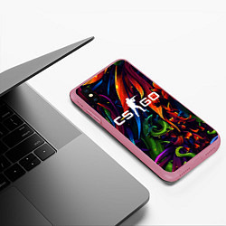 Чехол iPhone XS Max матовый CS GO, цвет: 3D-малиновый — фото 2