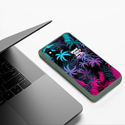 Чехол iPhone XS Max матовый GTA VICE CITY, цвет: 3D-темно-зеленый — фото 2