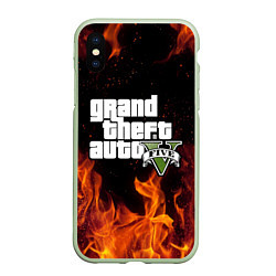 Чехол iPhone XS Max матовый GTA 5, цвет: 3D-салатовый