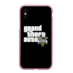 Чехол iPhone XS Max матовый GTA 5, цвет: 3D-розовый