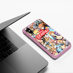 Чехол iPhone XS Max матовый SENPAI, цвет: 3D-розовый — фото 2
