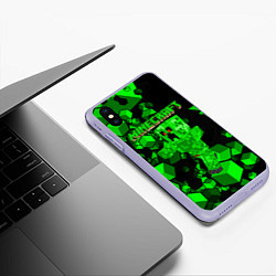 Чехол iPhone XS Max матовый Minecraft, цвет: 3D-светло-сиреневый — фото 2