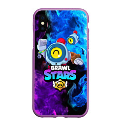 Чехол iPhone XS Max матовый BRAWL STARS NANI, цвет: 3D-фиолетовый