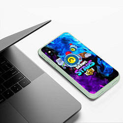 Чехол iPhone XS Max матовый BRAWL STARS NANI, цвет: 3D-салатовый — фото 2
