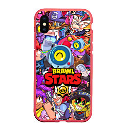 Чехол iPhone XS Max матовый BRAWL STARS NANI, цвет: 3D-красный