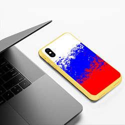 Чехол iPhone XS Max матовый Россия, цвет: 3D-желтый — фото 2
