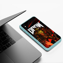Чехол iPhone XS Max матовый DOOM ETERNAL, цвет: 3D-мятный — фото 2