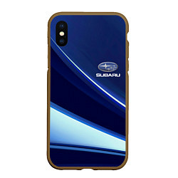 Чехол iPhone XS Max матовый SUBARU, цвет: 3D-коричневый