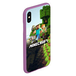 Чехол iPhone XS Max матовый Minecraft, цвет: 3D-фиолетовый — фото 2