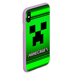 Чехол iPhone XS Max матовый Minecraft, цвет: 3D-сиреневый — фото 2