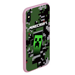 Чехол iPhone XS Max матовый Minecraft, цвет: 3D-розовый — фото 2