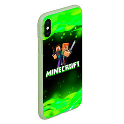 Чехол iPhone XS Max матовый Minecraft 1, цвет: 3D-салатовый — фото 2