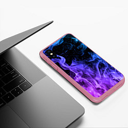 Чехол iPhone XS Max матовый ОГОНЬ НЕОН, цвет: 3D-малиновый — фото 2