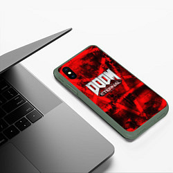 Чехол iPhone XS Max матовый Doom Eternal, цвет: 3D-темно-зеленый — фото 2