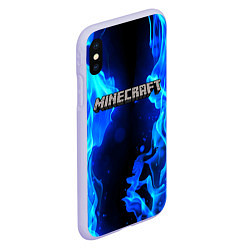 Чехол iPhone XS Max матовый MINECRAFT, цвет: 3D-светло-сиреневый — фото 2