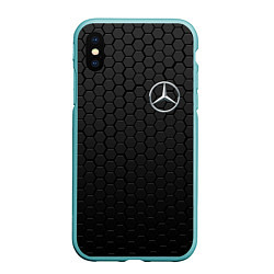 Чехол iPhone XS Max матовый MERCEDES-BENZ AMG, цвет: 3D-мятный