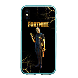 Чехол iPhone XS Max матовый Gold Midas Fortnite 2, цвет: 3D-мятный