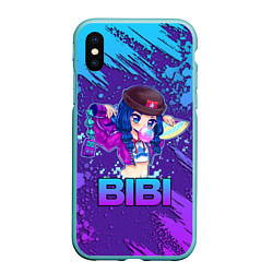 Чехол iPhone XS Max матовый Brawl Stars BIBI, цвет: 3D-мятный