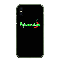Чехол iPhone XS Max матовый Пеперонично, цвет: 3D-темно-зеленый