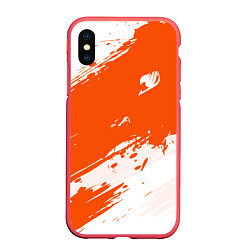 Чехол iPhone XS Max матовый Fairy Tail, цвет: 3D-красный