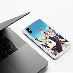 Чехол iPhone XS Max матовый FAIRY TAIL ХВОСТ ФЕИ, цвет: 3D-белый — фото 2