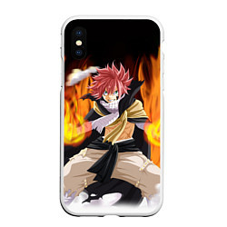 Чехол iPhone XS Max матовый FAIRY TAIL ХВОСТ ФЕИ, цвет: 3D-белый