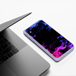 Чехол iPhone XS Max матовый ОГОНЬ НЕОН, цвет: 3D-светло-сиреневый — фото 2