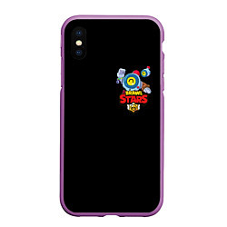 Чехол iPhone XS Max матовый BRAWL STARS NANI, цвет: 3D-фиолетовый