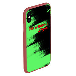 Чехол iPhone XS Max матовый Kawasaki, цвет: 3D-красный — фото 2